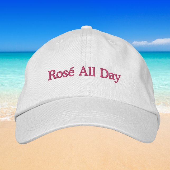 Gorra Bordada Rosé All Day / Preppy Wine Baseball Cap (Subido por el creador)