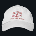 Gorra Bordada Saltador Con Anchor Personalizado<br><div class="desc">Captura de capitán bordada .. ideal para marineros .. Cuchillo personalizado de esquí y cuerda y ancla de Ricaso</div>