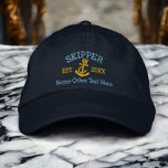 Gorra Bordada Saltador Con Anchor Personalizado<br><div class="desc">Captura de capitán bordada .. ideal para marineros .. Cuchillo personalizado de esquí y cuerda y ancla de Ricaso</div>