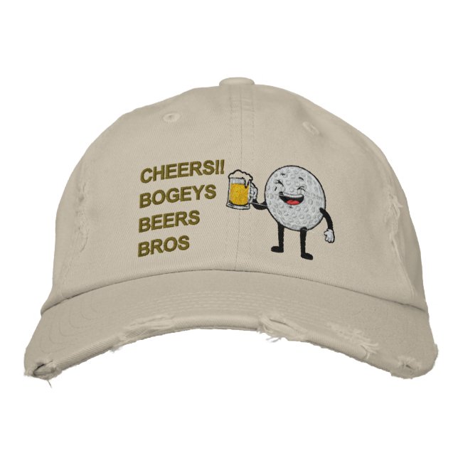 Gorra Bordada ¡Salud! Bogeys Beers Bros Funny Golf (Anverso)