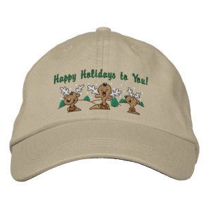 Gorra Bordada Saludos de los renos de vacaciones