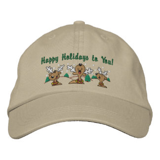 Gorra Bordada Saludos de los renos de vacaciones
