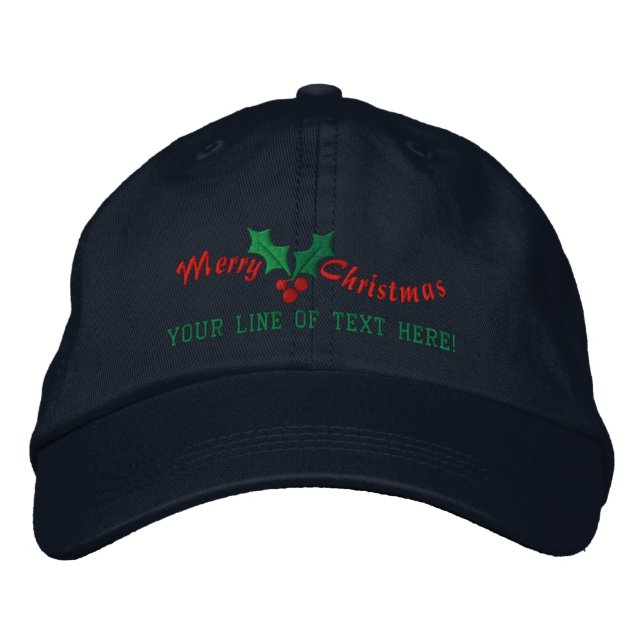 Gorra Bordada Saludos navideños personalizados (Anverso)