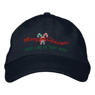 Gorra Bordada Saludos navideños personalizados Candy Canes