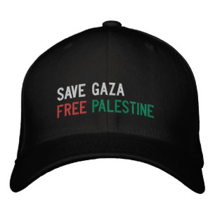 Gorra Bordada Salvar a Gaza Liberar a Palestina blanco rojo verd