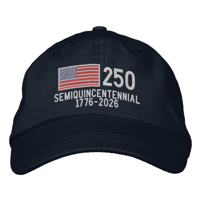 Gorra Bordada Semicucentenario de EE. UU. con bandera estadounid (Anverso)