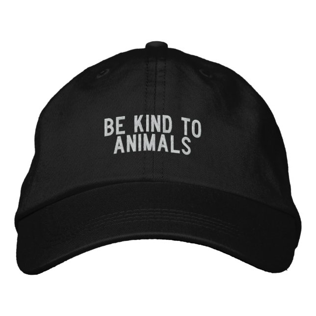 Gorra Bordada Ser amable con los animales (Anverso)