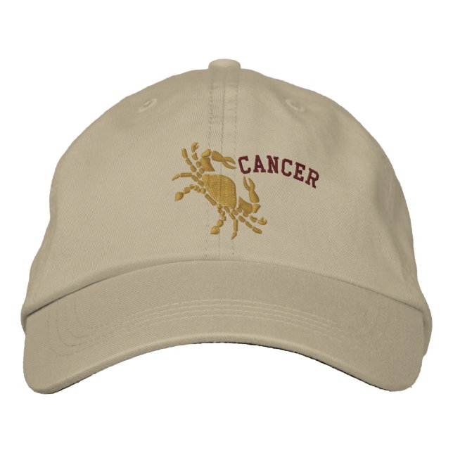 Gorra Bordada Símbolo de cáncer zodiaco bordado junio 21 - julio (Anverso)