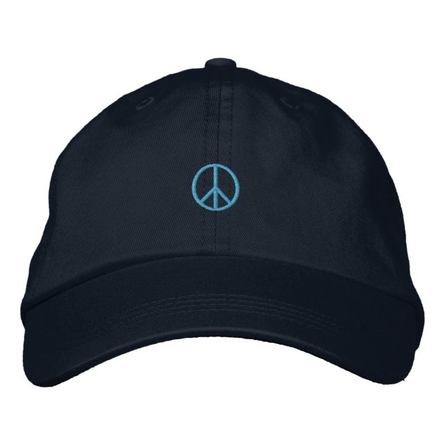 Gorra Bordada Símbolo de Paz Azul Pequeño (Anverso)