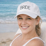 Gorra Bordada Simple Modern Bride<br><div class="desc">White baseball cap with bold black "BRIDE" text,  perfect for bachelorette parties,  bridal showers,  honeymoon,  or wedding day prep. A stylish and fun bridal accessory.</div>