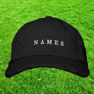 Gorra Bordada Simple Personalizado Negro Mínimo Añadir Su Nombre