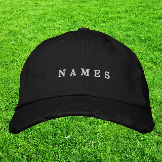 Gorra Bordada Simple Personalizado Negro Mínimo Añadir Su Nombre (Subido por el creador)