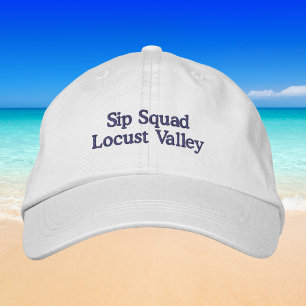 Gorra Bordada Sip Squad (Tu Ciudad) Divertido Vino Preppy Béisbo
