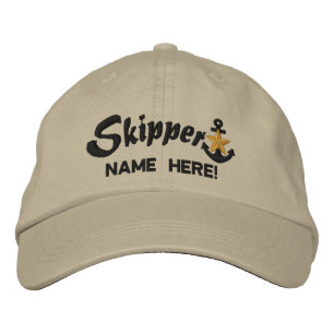 Gorra Bordada Skipper Personaliza Tu Nombre Anclaje De Estrella