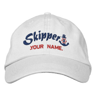 Gorra Bordada Skipper Personaliza Tu Nombre Lifesaver Anchor