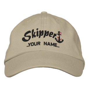 Gorra Bordada Skipper Personaliza Tu Nombre Rope Anchor