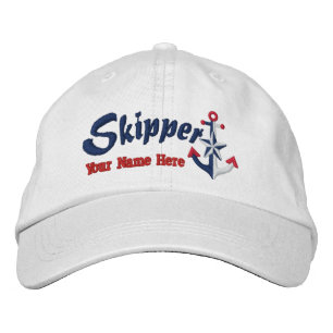 Gorra Bordada Skipper Personalize it Your Name Star Anchor