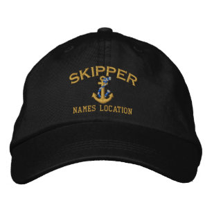 Gorra Bordada Skipper Rope Anchor Nautical Personalizado