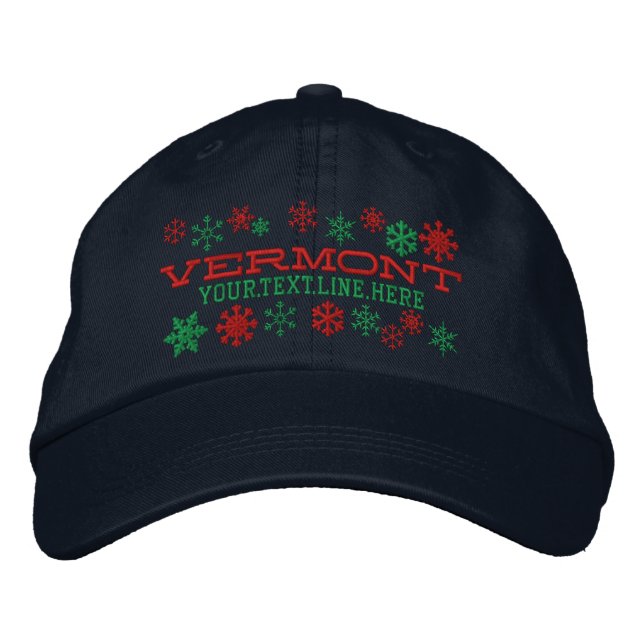 Gorra Bordada Snowflakes Vermont personalizado (Anverso)