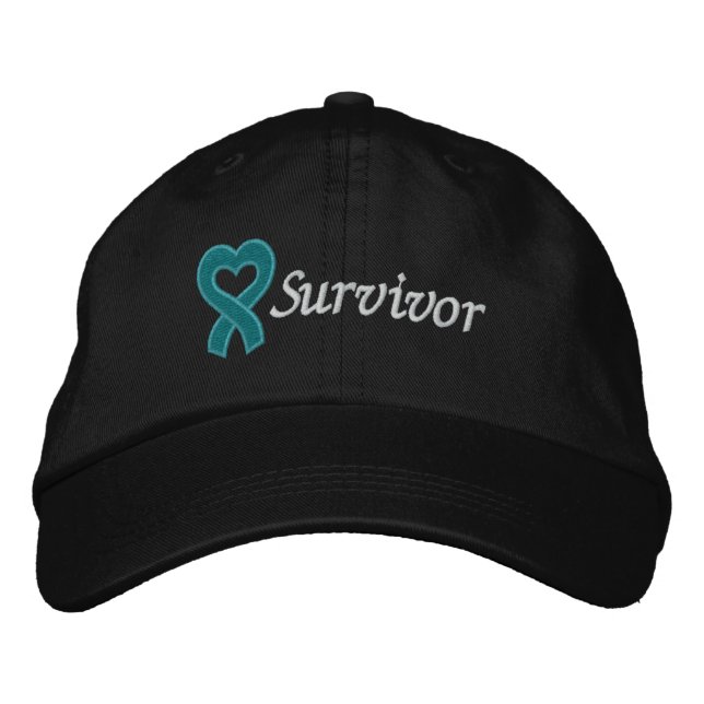 Gorra Bordada Sobreviviente de cáncer de ovario (Anverso)