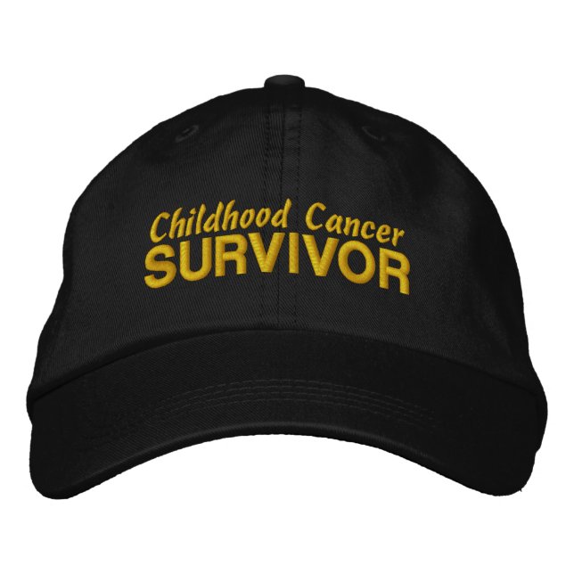 Gorra Bordada Sobreviviente de cáncer infantil (Anverso)