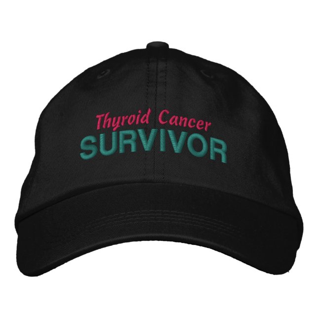 Gorra Bordada Sobreviviente de cáncer tiroideo (Anverso)