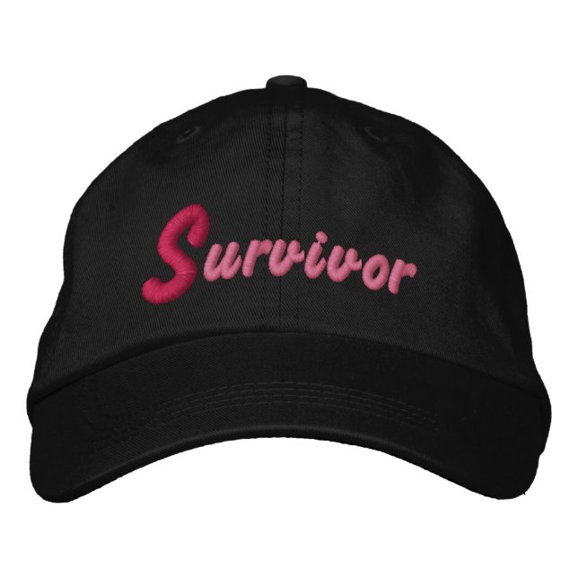 Gorra Bordada Sobreviviente del cáncer de mama (Anverso)