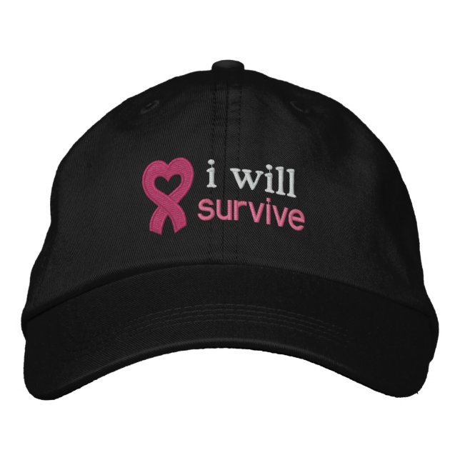 Gorra Bordada Sobreviviré al cáncer de mama (Anverso)