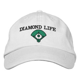 Gorra Bordada Softball de la vida del diamante