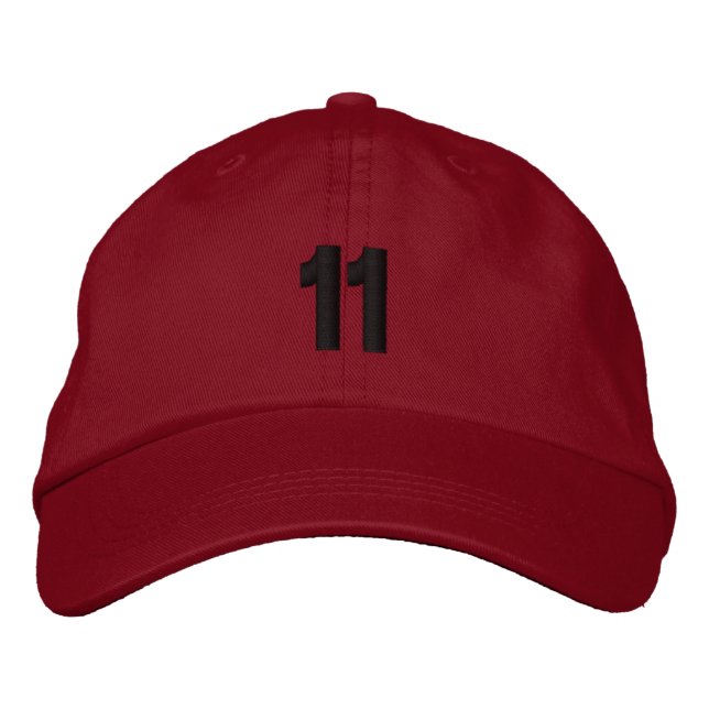 Gorra Bordada Sombrero Ajustable Personalizado Número 11 (Anverso)