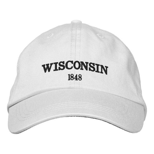 Gorra Bordada Sombrero de béisbol ajustable Wisconsin (Anverso)