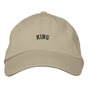 Gorra Bordada Sombrero Khaki Personalizado con texto KING impres