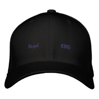 Gorra Bordada Sombrero Royal King Impreso de Lana Negra Elegante