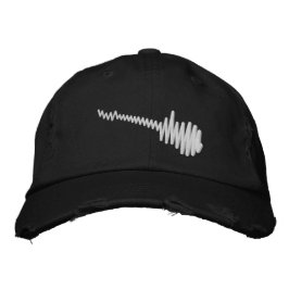 Gorra Bordada Sonido de guitarra de forma de onda blanca y eléct