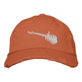 Gorra Bordada Sonido de guitarra de forma de onda blanca y eléct