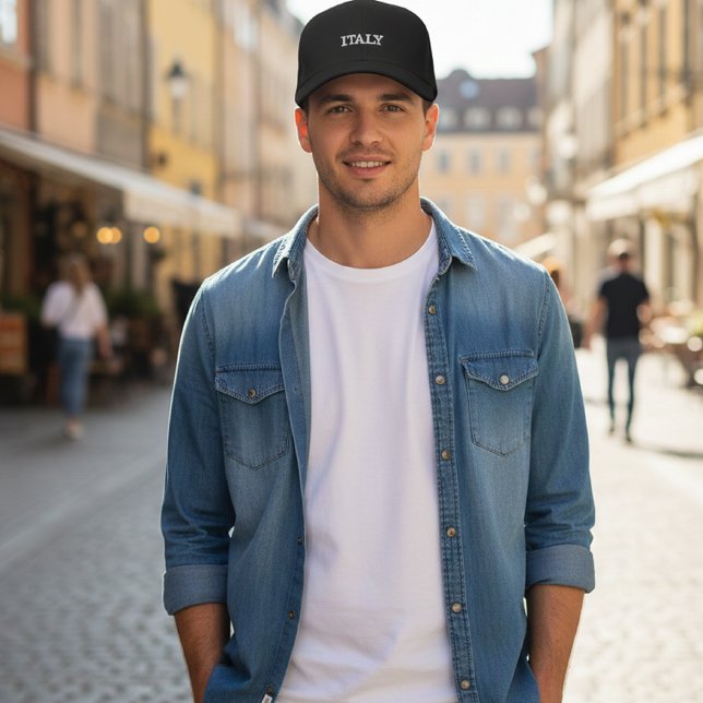 Gorra Bordada Sophisticated Souvenir Black Cap Italy Embroidery (Subido por el creador)