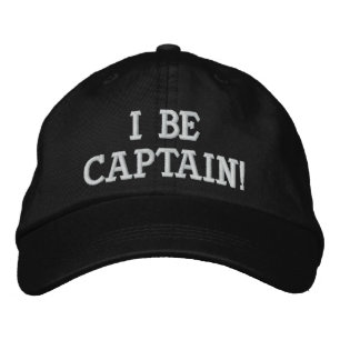Gorra Bordada Soy Capitán. Blanco y negro.