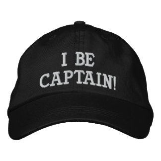 Gorra Bordada Soy Capitán. Blanco y negro.
