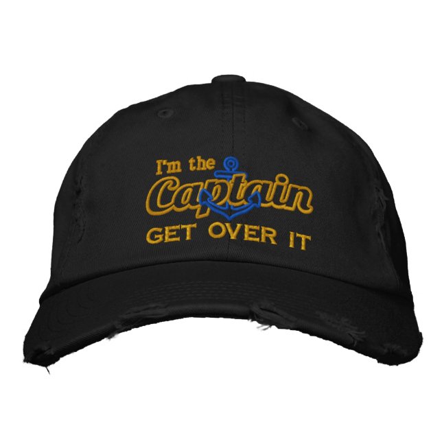 Gorra Bordada Soy el capitán Get Over It Humorous (Anverso)