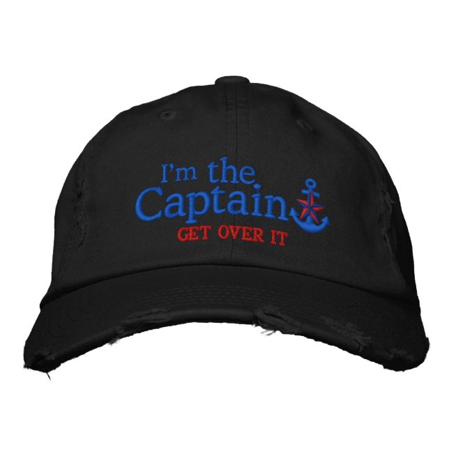 Gorra Bordada Soy El Capitán Humorístico Ancla De Estrella Roja  (Anverso)