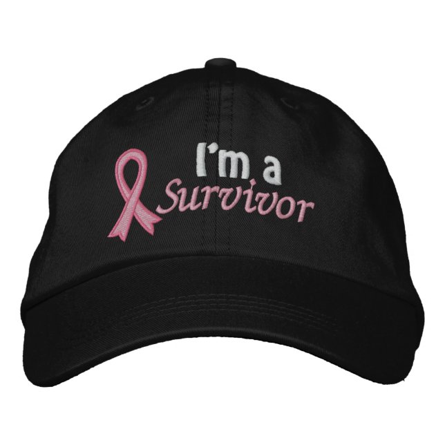Gorra Bordada Soy un sobreviviente - Cáncer de Mama (Anverso)