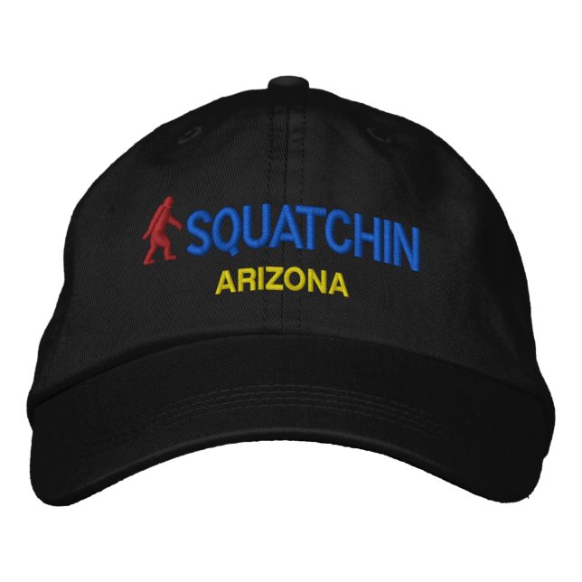 Gorra Bordada Squatchin y tu estado personalizado (Anverso)