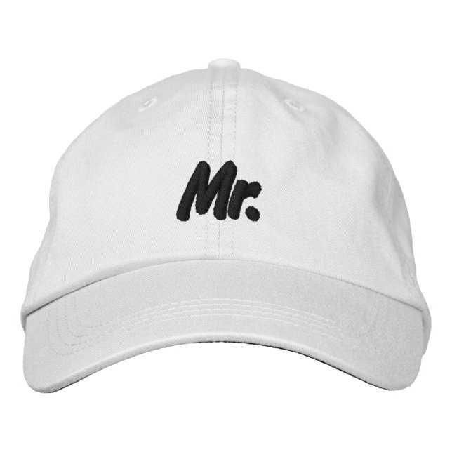 Gorra Bordada Sr. negro y blanco lindo chic (Anverso)