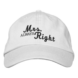 Gorra Bordada Sra. Siempre Texto De Desplazamiento Derecha Negro