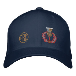 Gorra Bordada Su cardo escocés Escocia del monograma en negro