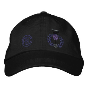 Gorra Bordada Su cardo escocés Escocia del monograma en negro