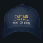 Gorra Bordada Su nombre de barco Capitán Estrellas Náuticas Plat<br><div class="desc">Un gorra bordado personalizado con su rango de capitán u otro título,  su nombre o nombre de barco y estrellas. Varios colores de tapón e hilo de discusión entre los que elegir. Hace un gran regalo personalizado para el Día del Padre,  el Día de la Madre o cualquier ocasión.</div>