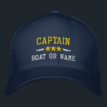 Gorra Bordada Su nombre de barco Capitán Estrellas Náuticas Plat<br><div class="desc">Un gorra bordado personalizado con su rango de capitán u otro título,  su nombre o nombre de barco y estrellas. Varios colores de tapón e hilo de discusión entre los que elegir. Hace un gran regalo personalizado para el Día del Padre,  el Día de la Madre o cualquier ocasión.</div>