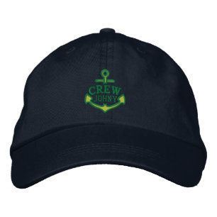 Gorra Bordada Su nombre en Bordado de Anclaje Náutico para CREW