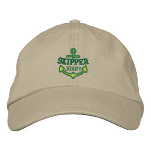 Gorra Bordada Su nombre en capitán náutico del bordado del ancla